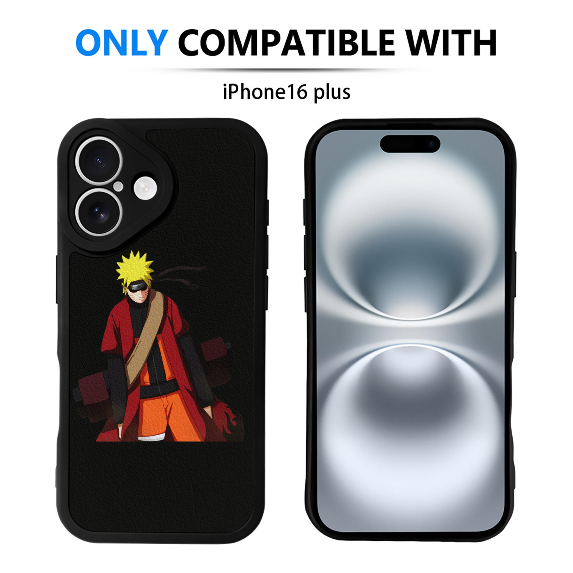 （画像用） NARUTO -ナルト- うずまき ナルト Uzumaki Naruto 【iPhone 16シリーズ対応】シリコンスマホケース（レザー調） 材質：シリコン